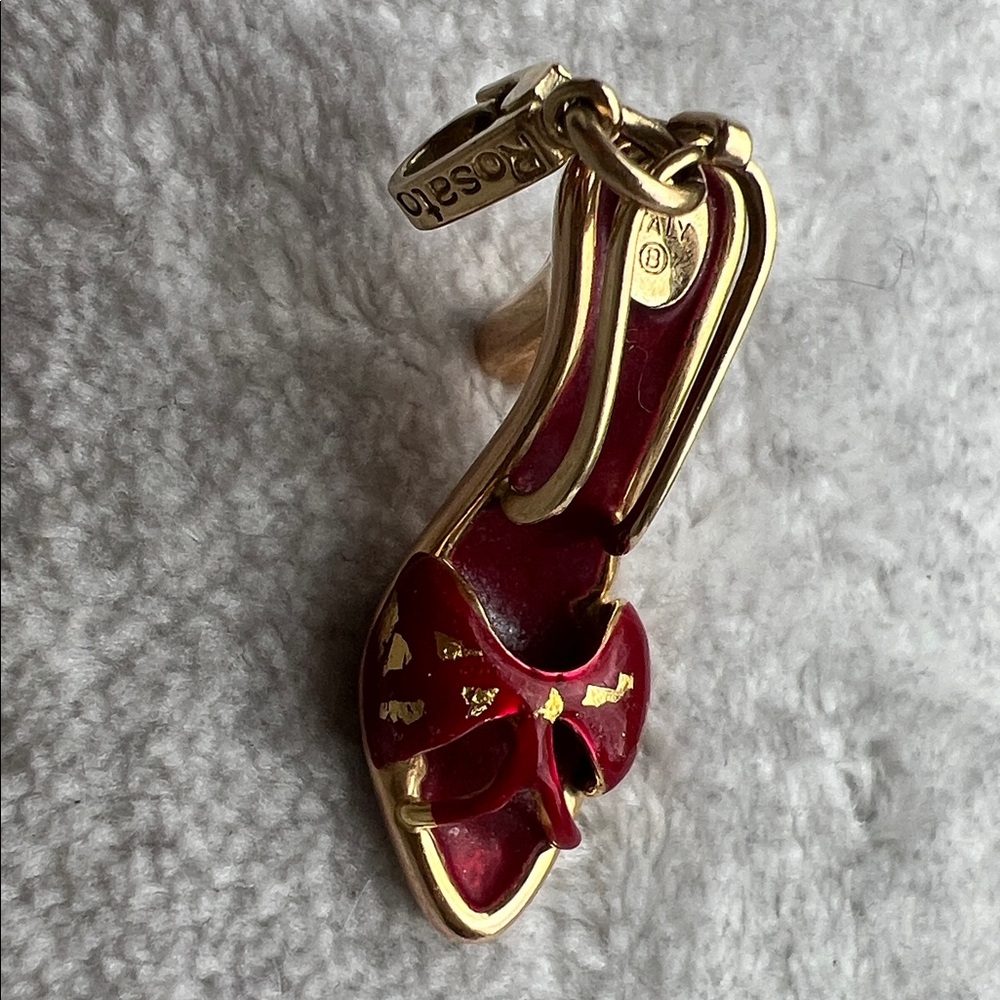14k Rosato Enamel Shoe Charm Red Enamel - Picture 9 of 10